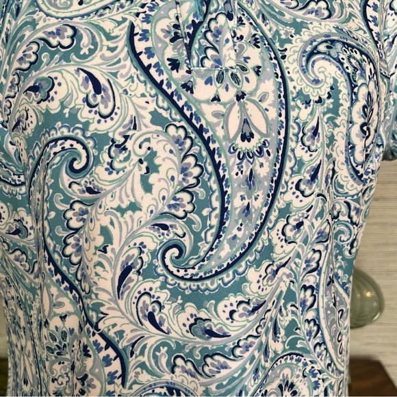 Sigrid Olsen Tennis/Golf Women’s Size Medium Blue Paisley Dress Zip Pockets - Picture 5 of 9